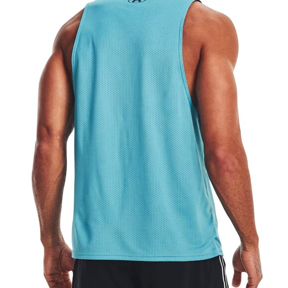 $55 UNDER ARMOUR PROJECT ROCK REVERSIBLE MESH TANK 1377442-433 GLACIER BLUE S - Picture 4 of 10